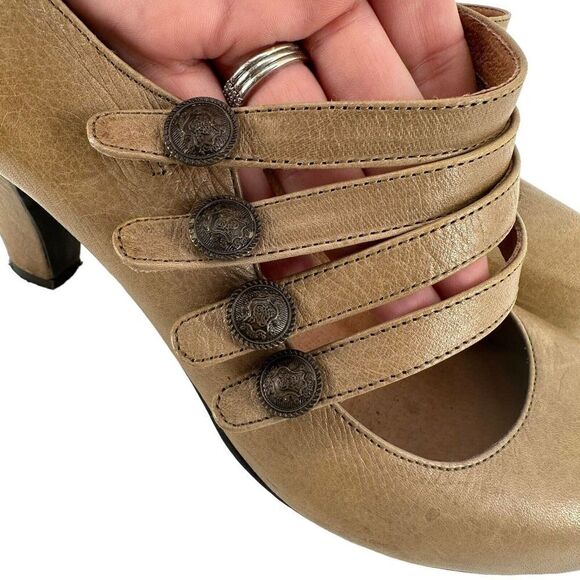 Jeffrey Campbell Heels Alberta Mary Jane Strappy Size 9 Brown Pin Up Retro Shoes - Picture 2 of 12